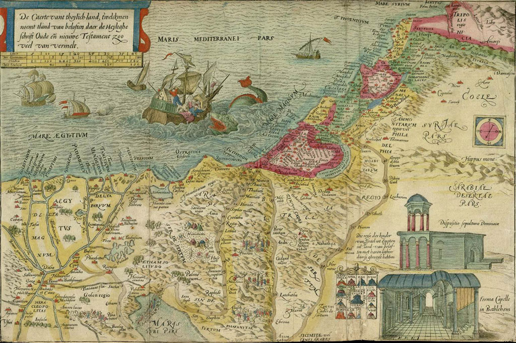 Anonymous, map of the Holy Land, Netherlands, beginning of 17th century,  NLI